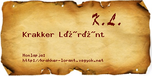 Krakker Lóránt névjegykártya