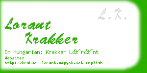 lorant krakker business card